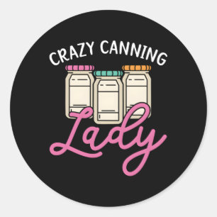 Gek Inblikken Dame Behoud Voedsel Container Canni Ronde Sticker