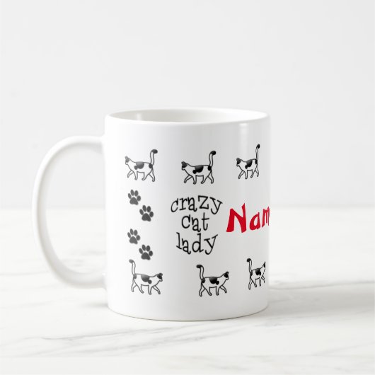 Gek Kat Dame Gepersonaliseerde Mok Cup (Links)