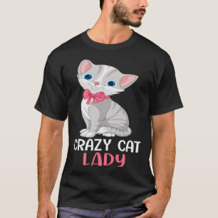 Gek Kat Lady Vrouwen Grijs Kat Moederdag Kat Mo T-shirt