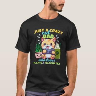 Gek kat vader die houdt van gaming Planten Matcha  T-shirt