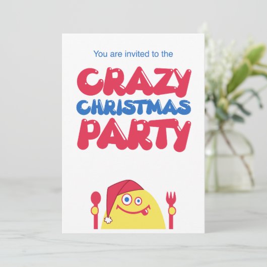 Gek Kerstfeest Kaart (Staand voorkant)