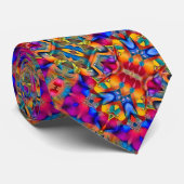 Gek Kleurrijk Psychedelisch Hologram Llama Patroon Stropdas (Opgerold)