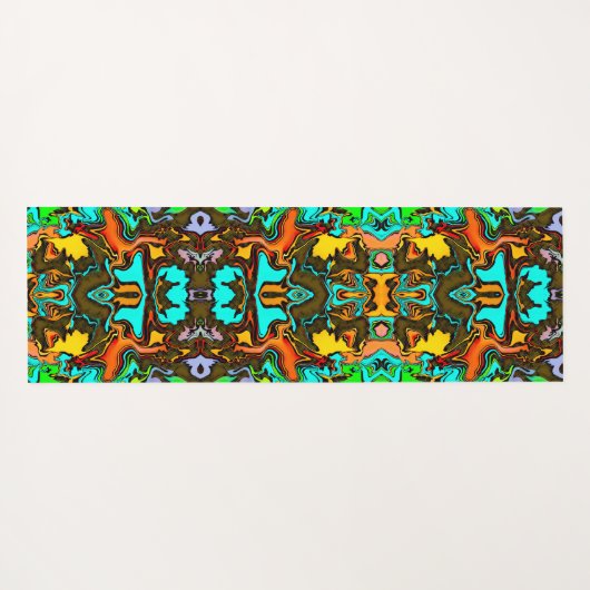 Gek Kleurrijke Boho Fun Abstract Modern Yogamat (Achterkant (horizontaal))