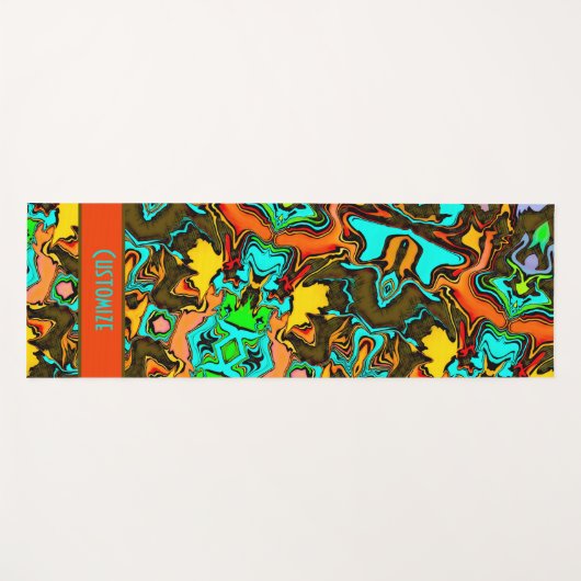 Gek Kleurrijke Boho Fun Abstract Modern Yogamat (Voorkant (horizontaal))