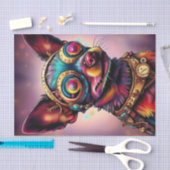 Gek Kleurrijke Futuristische Chihuahua Hond Steamp Tissuepapier (Craft)