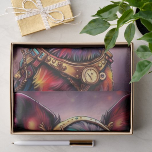 Gek Kleurrijke Futuristische Chihuahua Hond Steamp Tissuepapier (Geschenk)