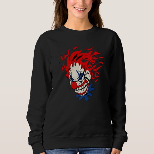 Gek Kwaad Clown Halloween Trui (Voorkant)