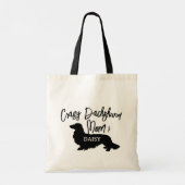 Gek Lang Haar Dachshund Hond Mam Gift Tote Bag (Achterkant)
