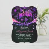 Gek Laten we feesten! Disco Sweet 16 Uitnodiging (Staand voorkant)