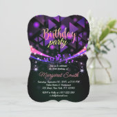 Gek Laten we feesten! Uitnodiging voor Disco Birth (Staand voorkant)