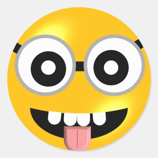 Gek ogende Emoji-Stickers Ronde Sticker (Voorkant)