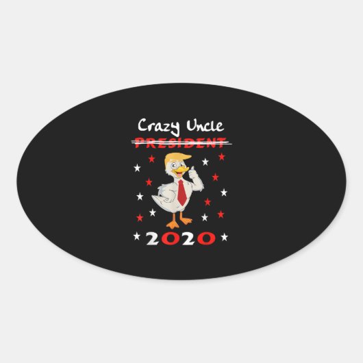 Gek Oom Trump Duck 2020 Gift Grappig Ovale Sticker (Voorkant)