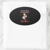Gek Oom Trump Duck 2020 Gift Grappig Ovale Sticker (Tas)