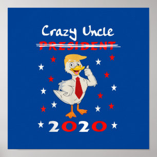 Gek Oom Trump Duck 2020 Gift Grappig Poster