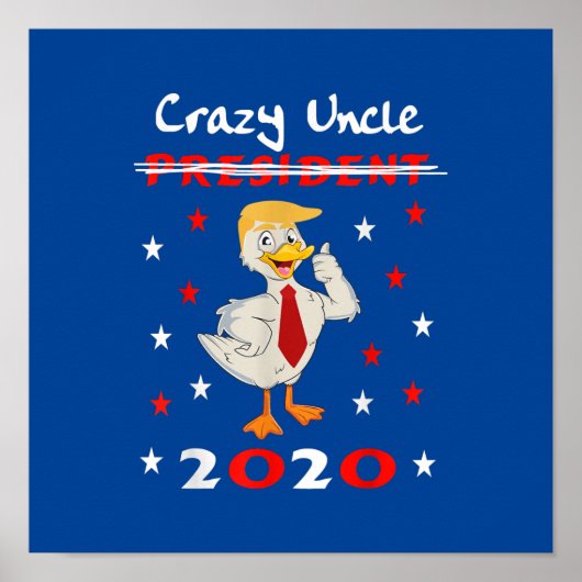 Gek Oom Trump Duck 2020 Gift Grappig Poster (Voorkant)