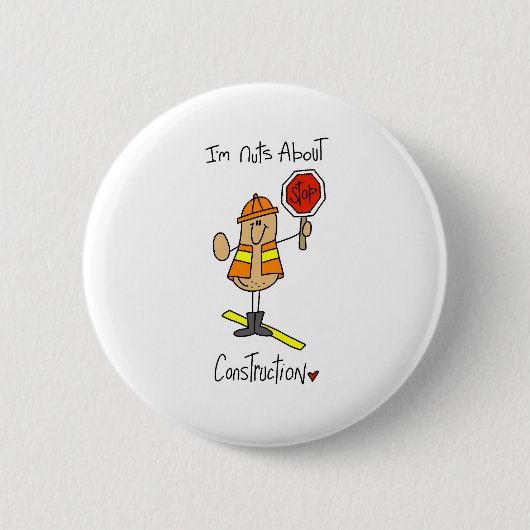 Gek op Bouw Ronde Button 5,7 Cm (Voorkant)