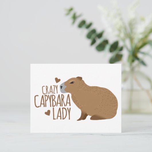 gek op capybara briefkaart (Staand voorkant)