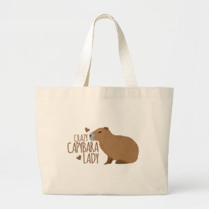 gek op capybara grote tote bag