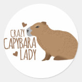 gek op capybara ronde sticker (Voorkant)
