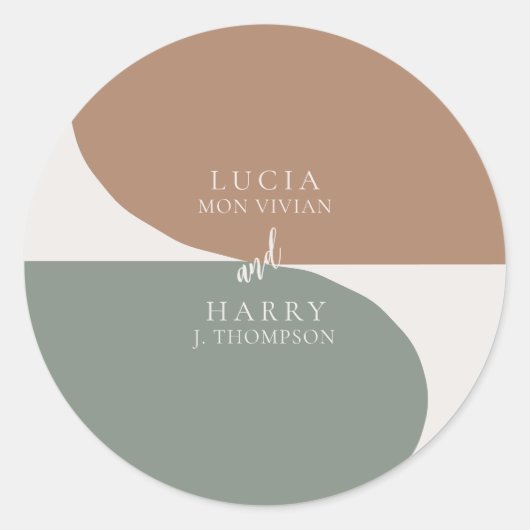 Gek op dit moment bruiloft ronde sticker (Voorkant)