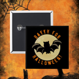 Gek op Halloween! Vierkante knop Button 5,1 Cm