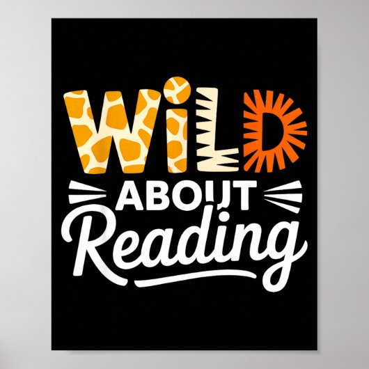 Gek op het lezen van dierprint letters grappig poster (Voorkant)
