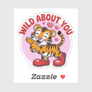 Gek op jou Tijger Liefde Grappige woordspeling Sticker