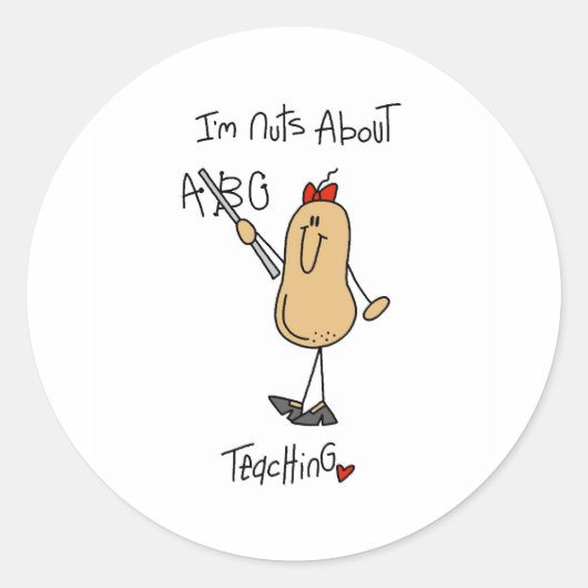 Gek op lesgeven ronde sticker (Voorkant)