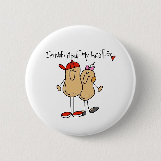 Gek op mijn broer ronde button 5,7 cm (Voorkant)