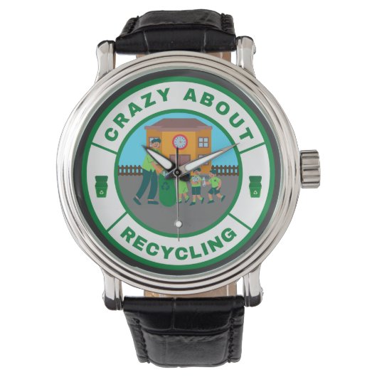 Gek op Recycling Horloge (Voorkant)