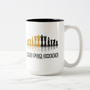 Gek op Schaken (Reflectieve Schaakset) Tweekleurige Koffiemok