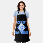 Gek op schaken schort (Gedragen)