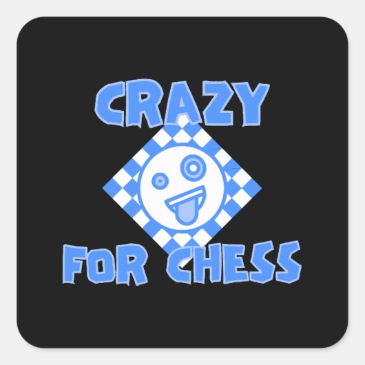 Gek op schaken vierkante sticker (Voorkant)