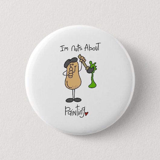 Gek op Schilderen Ronde Button 5,7 Cm (Voorkant)