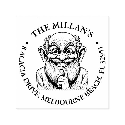 Gek Opa's Hilarisch thema Zelfinktende Stempel (Design)