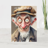 Gek oud Man voor het ouder worden Kaart (Voorkant)