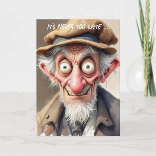 Gek oud Man voor het ouder worden Kaart (Voorkant)