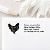 Gek over Chickens Schattige Hen Graphic Etiket (Insitu)