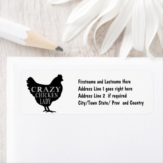 Gek over Chickens Schattige Hen Graphic Etiket (Insitu)