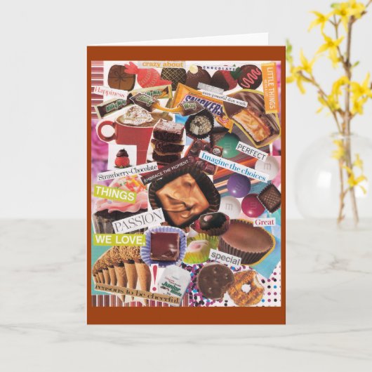 Gek over Chocolade Notecard Kaart (Gele Bloem)