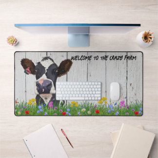 Gek Over het Boerderij Desk Mat - Leuke Holstein K