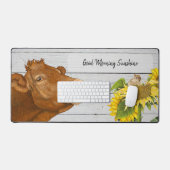 Gek Over het Boerderij Desk Mat- Leuke Koe & Chipm Bureaumat (Keyboard & Muis)