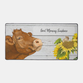 Gek Over het Boerderij Desk Mat- Leuke Koe & Chipm Bureaumat