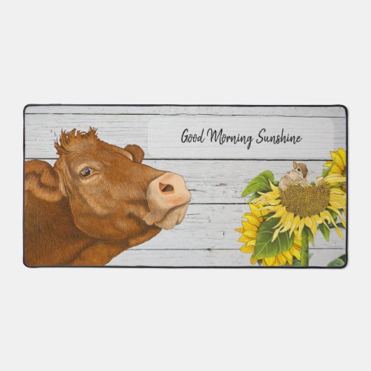 Gek Over het Boerderij Desk Mat- Leuke Koe & Chipm Bureaumat (Voorkant)