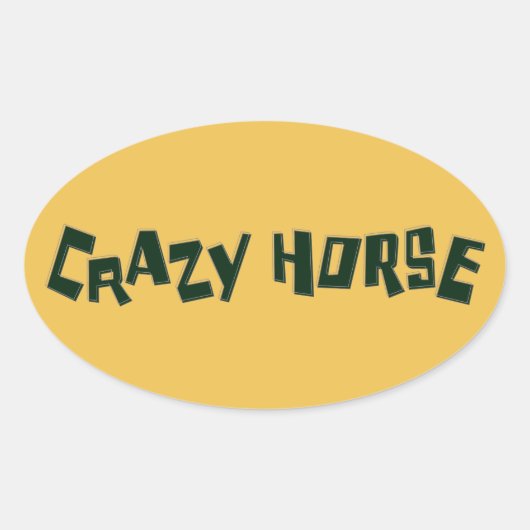 gek paard ovale sticker (Voorkant)
