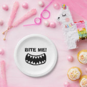 Gek papieren borden met grote mond bordje (Feest)