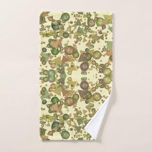 Gek patroon van geometrische vormen, natuurlijke k bad handdoek (Handdoek)