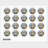 Gek pinup meisje Classic ronde Stickers (Vel)