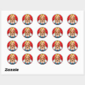 Gek pinup meisje Classic ronde Stickers (Vel)