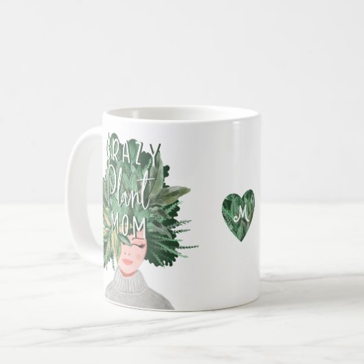 Gek Plant Moeder Leuk Waterverf Plant Moeder Haird Koffiemok (Voorkant links)